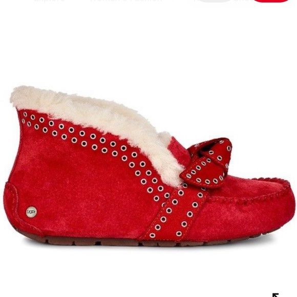 UGG Shoes - UGG Poler Lipstick Red Sheepskin Moccasins ♥️🐑